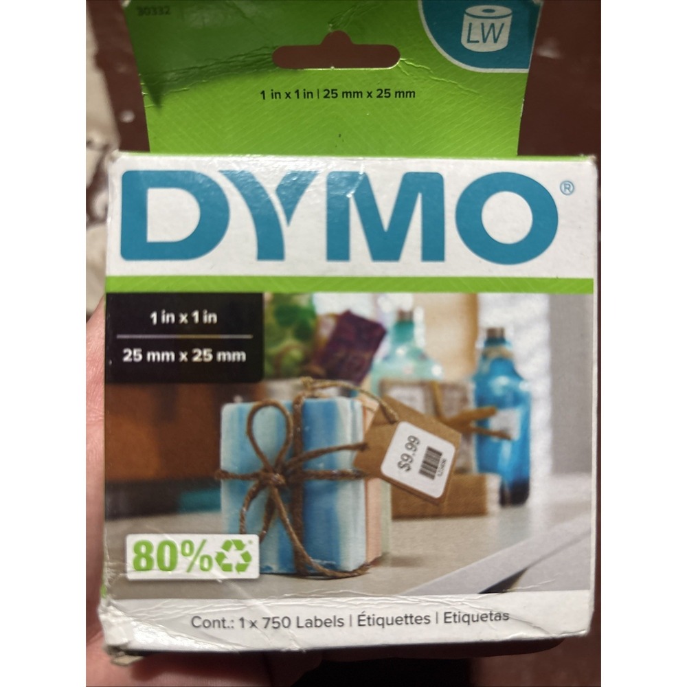 Dymo White Label - 1" X 1 Roll, 750 Multipurpose (30332)